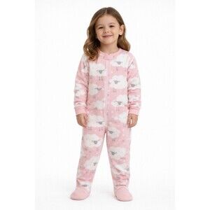 NWT Carter's Girls Fleece Footie Pajama, Light Pink Sheep, Size 3T